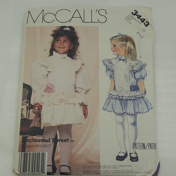 Vintage McCall's Sewing Pattern 3343 Little Girl's Dress & Sash Size 4-5-6 - Picture 1 of 5